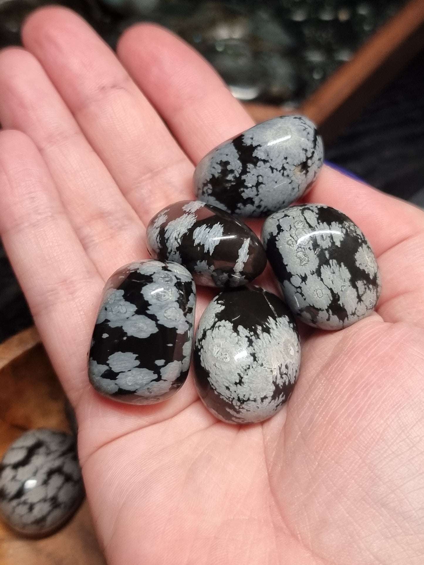 Snowflake obsidian tumbles