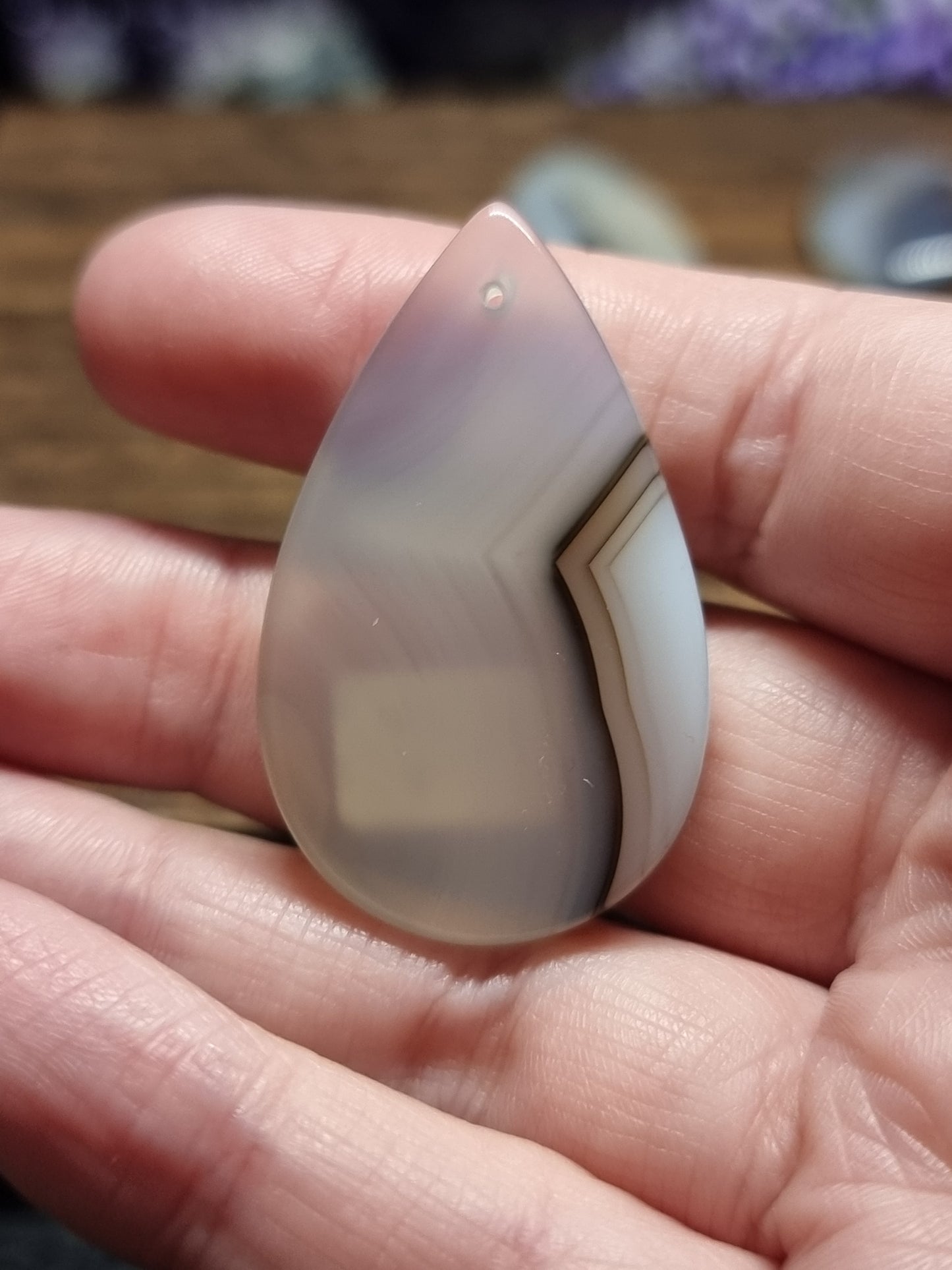 Dendritic agate teardrops