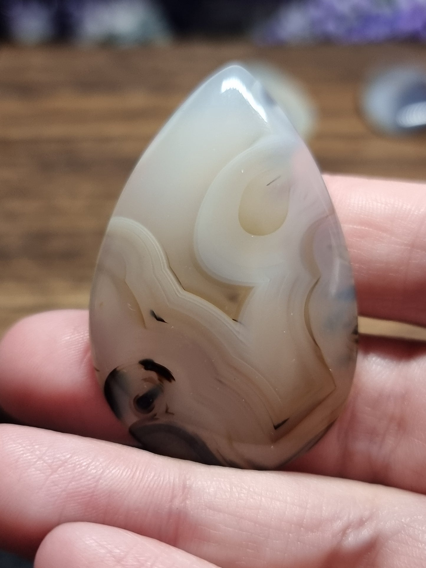 Dendritic agate teardrops