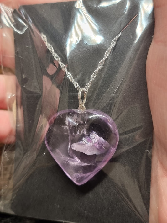 Amethyst heart necklace A