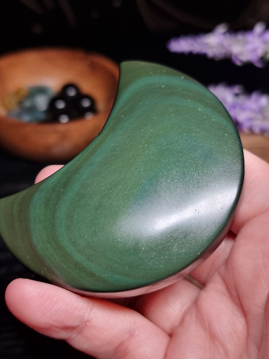 Rainbow obsidian moon I