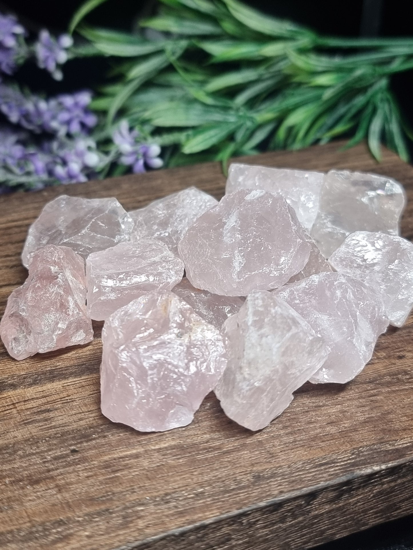 Small raw rose quartz