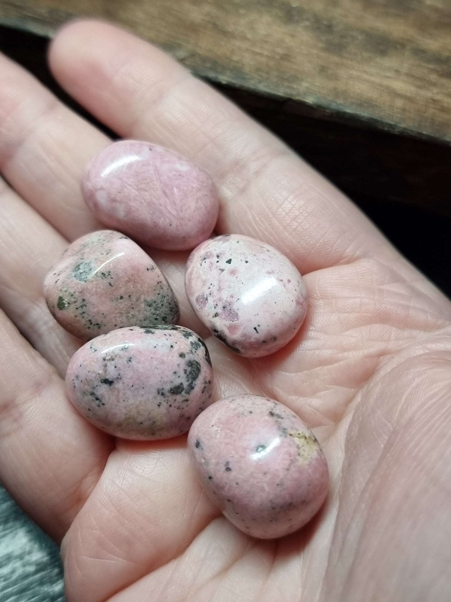 Peruvian rhodonite small tumbles