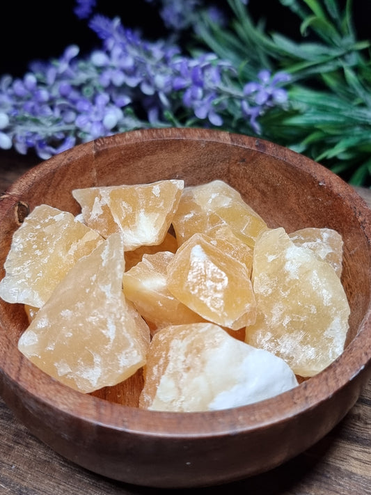 Raw orange calcite
