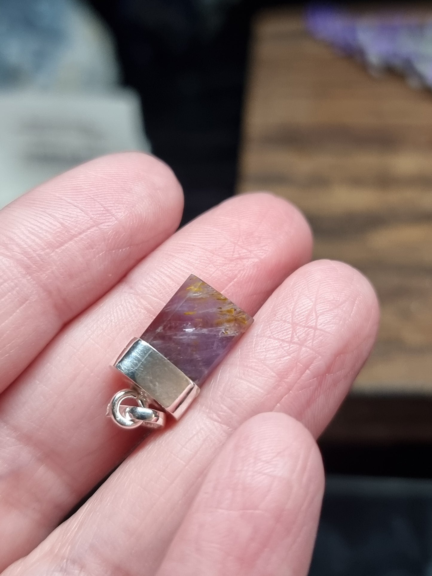 Cacoxenite pendant - S925