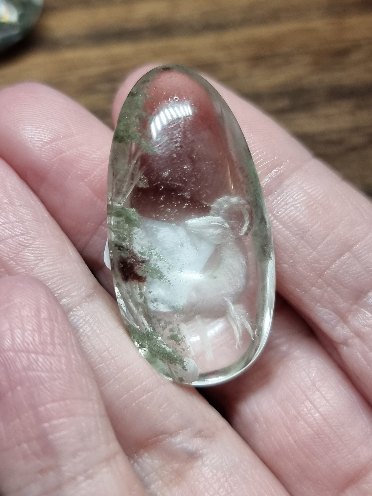 Hand engraved garden quartz teardrops