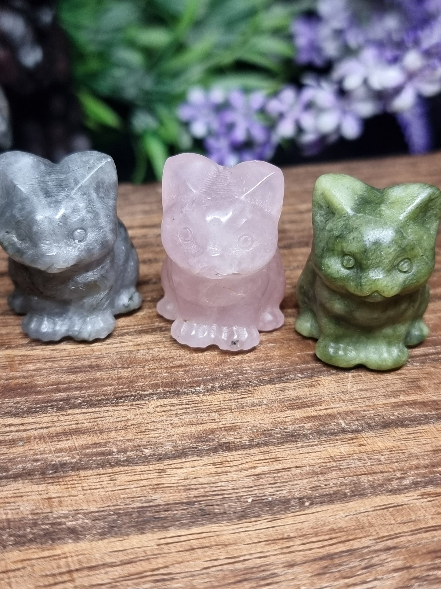 Sitting cat carvings