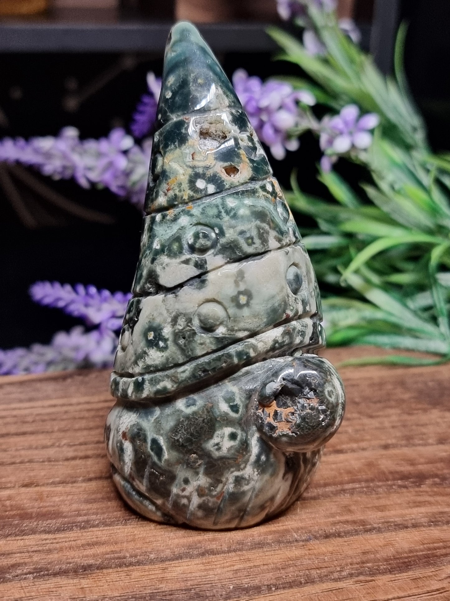 Ocean jasper gnome carving