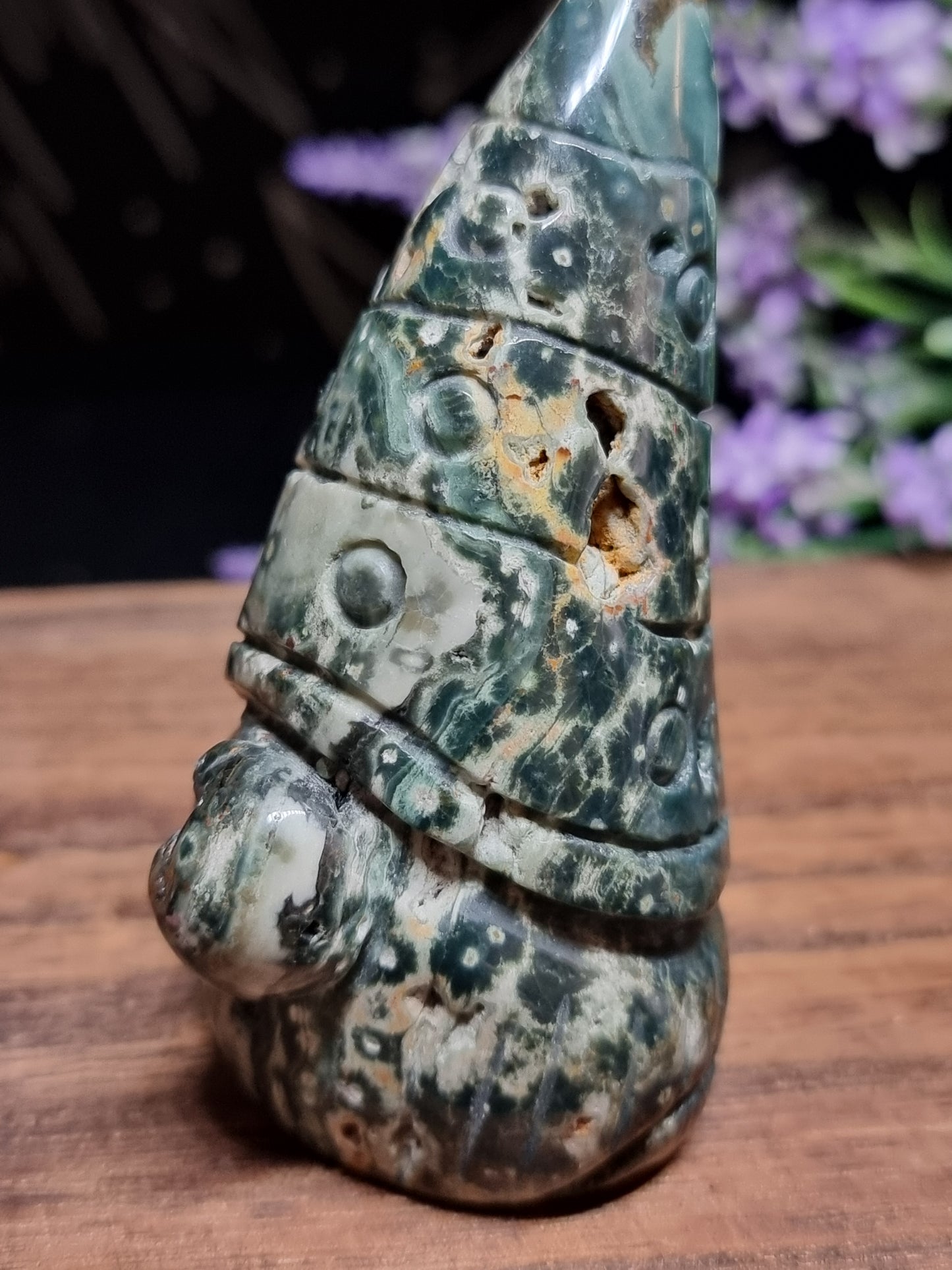 Ocean jasper gnome carving