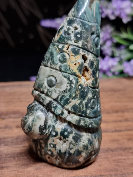 Ocean jasper gnome carving