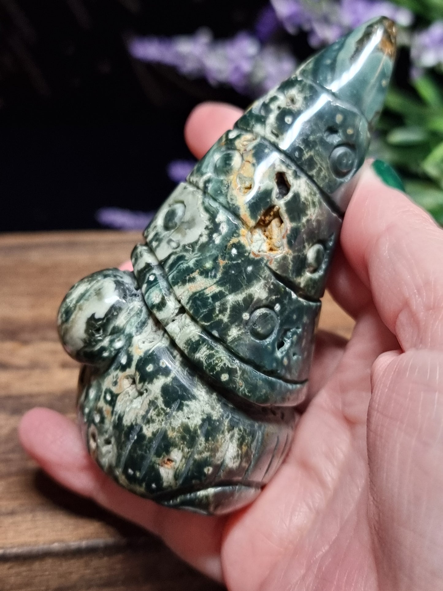 Ocean jasper gnome carving