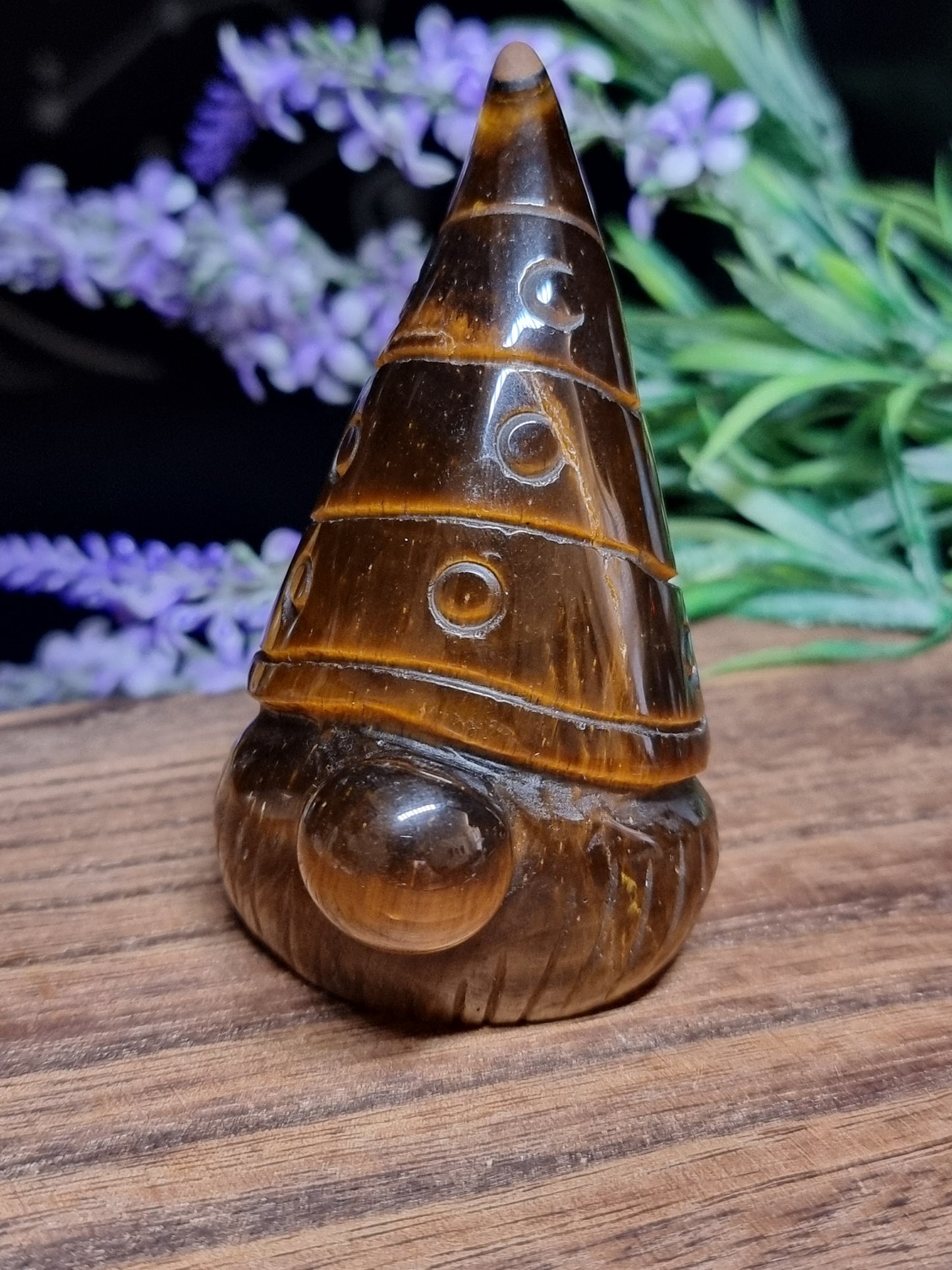 Tigers eye gnome carving