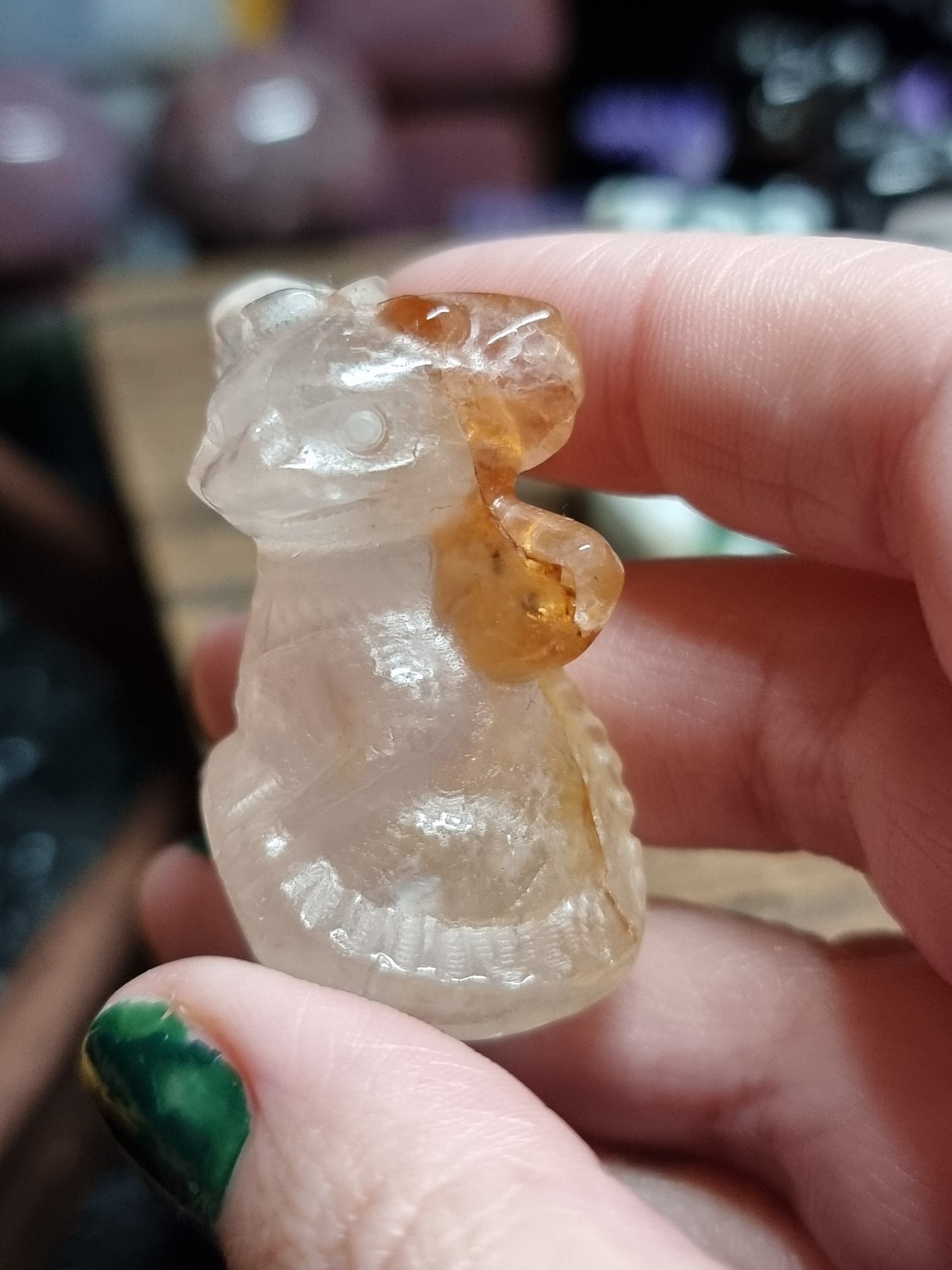 Sitting dragon carvings