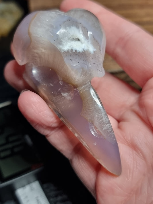Agate bird skulls