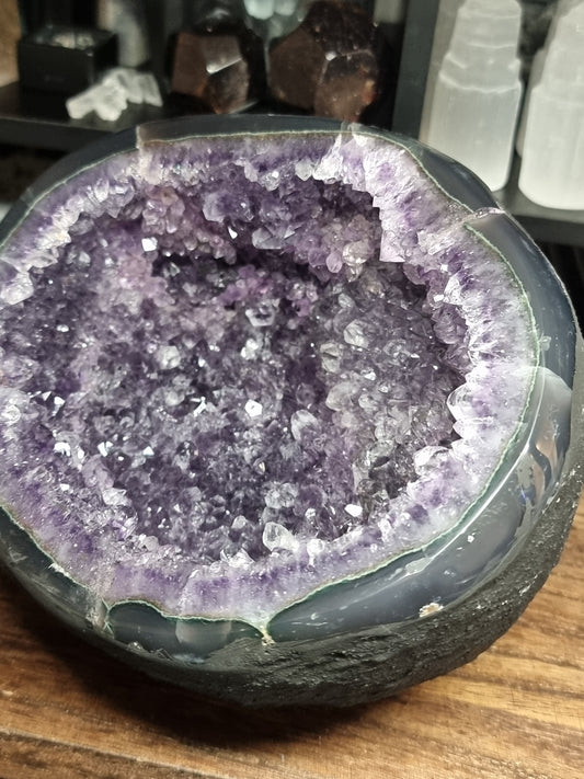 XL amethyst agate druzy bowl