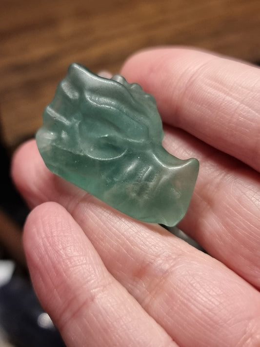 Fluorite dragon heads