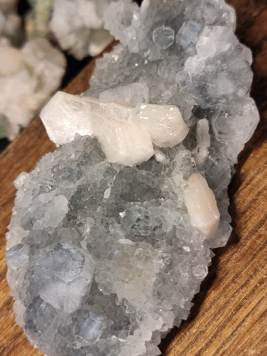 Chalcedony with peach stilbite & apophyllite B
