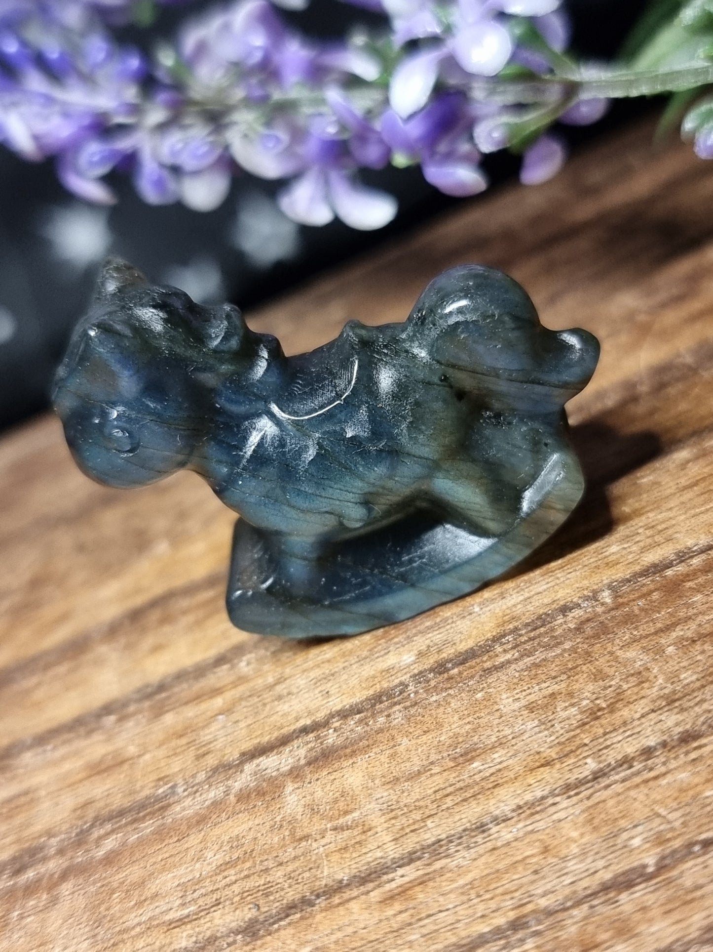 Labradorite rocking horse