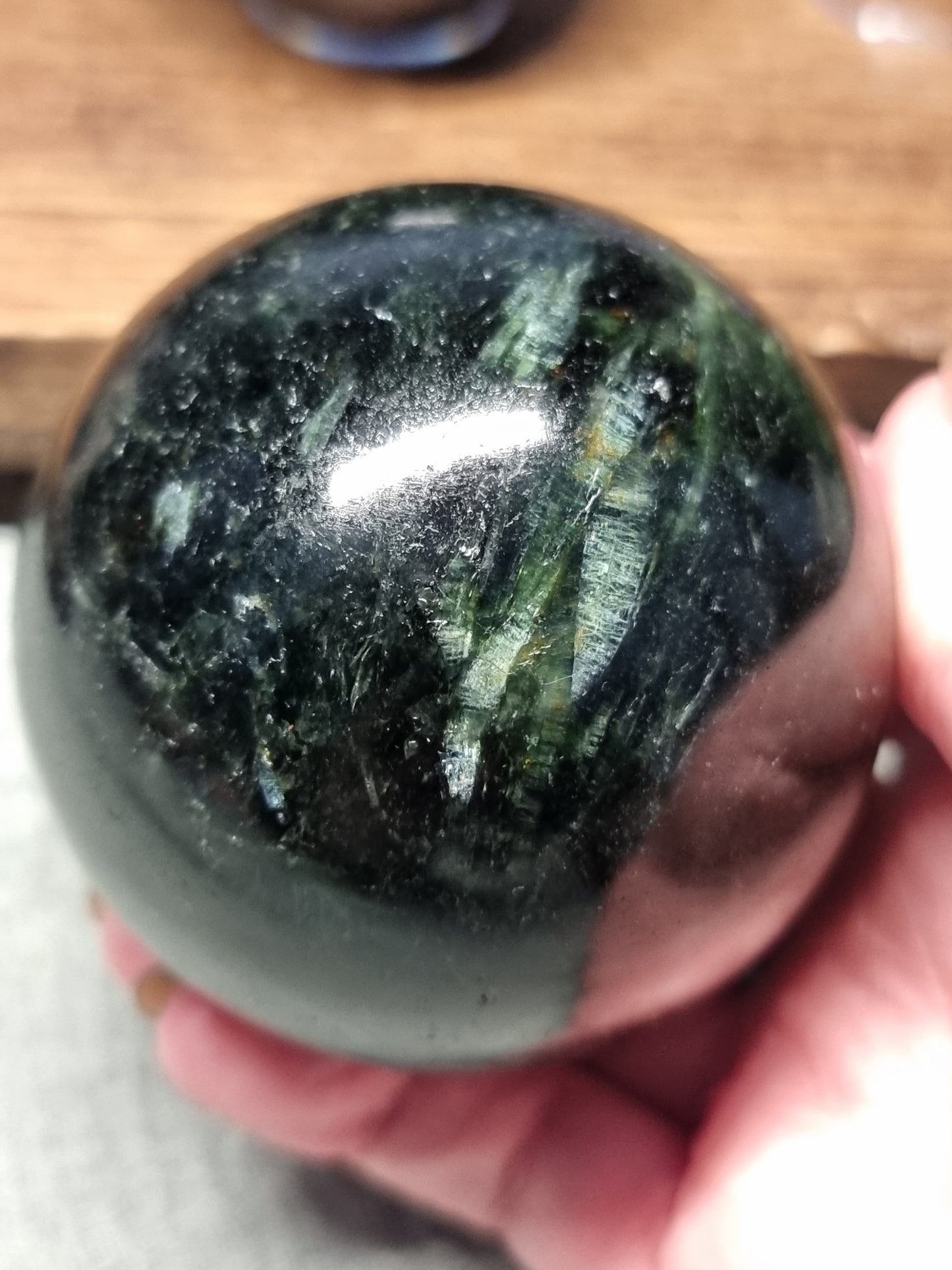 Green tourmaline spheres