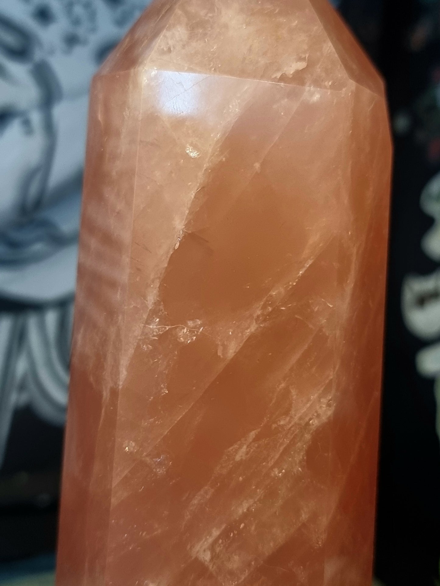 Statement Rose quartz tower