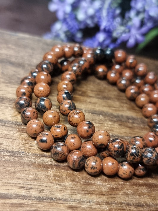 6mm mahogany obsidian bracelets