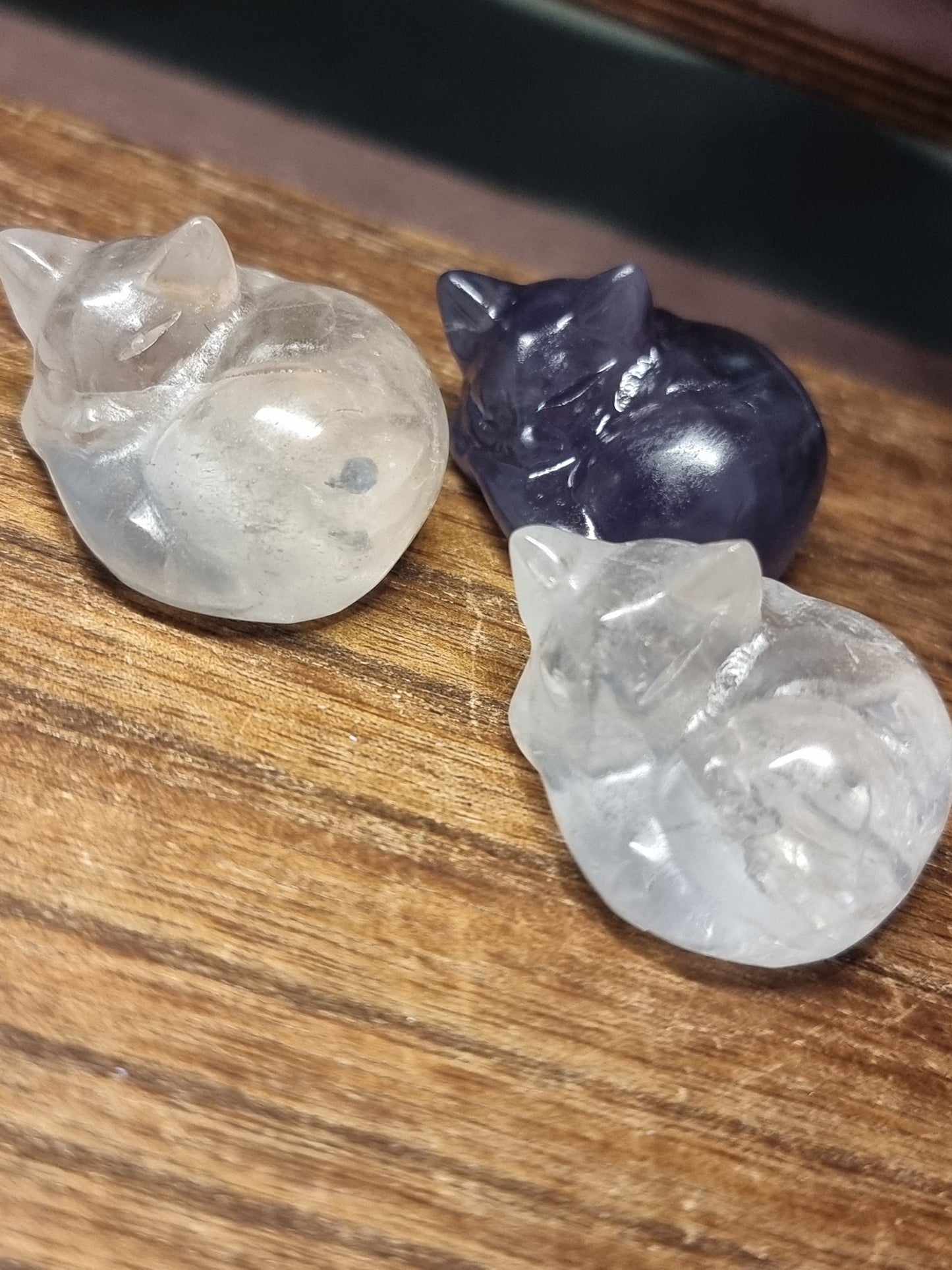 Sleeping cat carvings