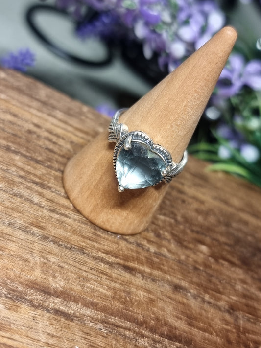 Fluorite S925 adjustable ring