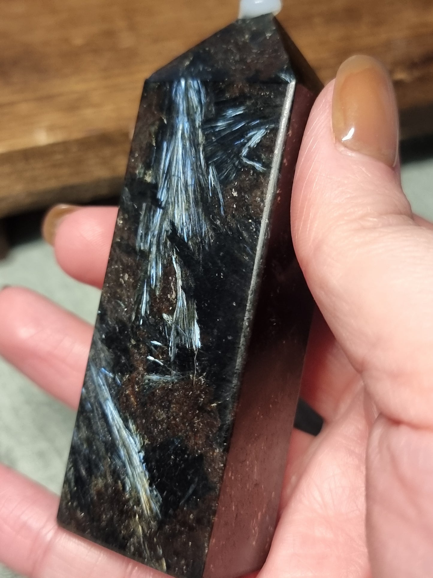 Arfvedsonite towers (firework stone)