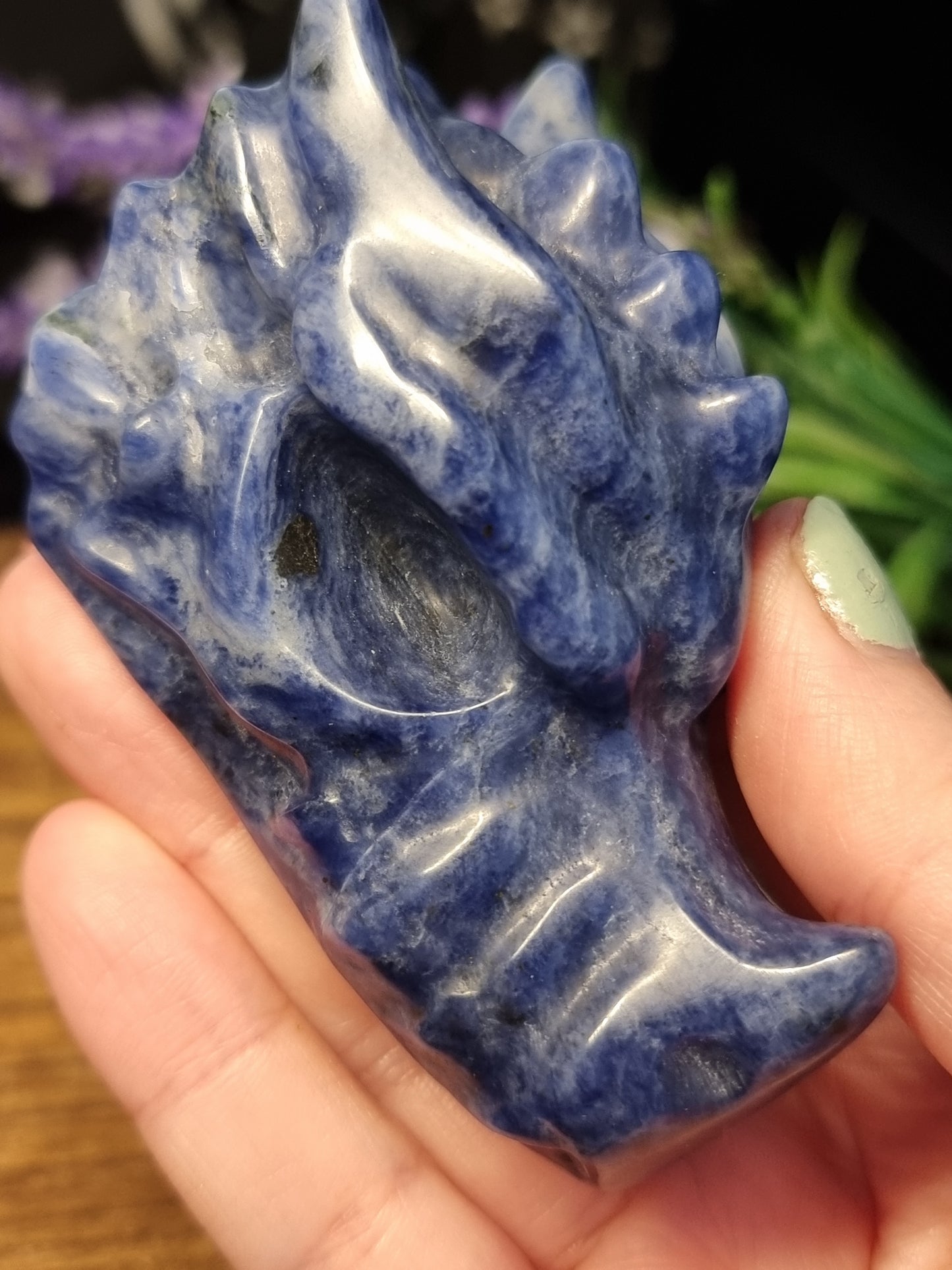 Sodalite dragon head