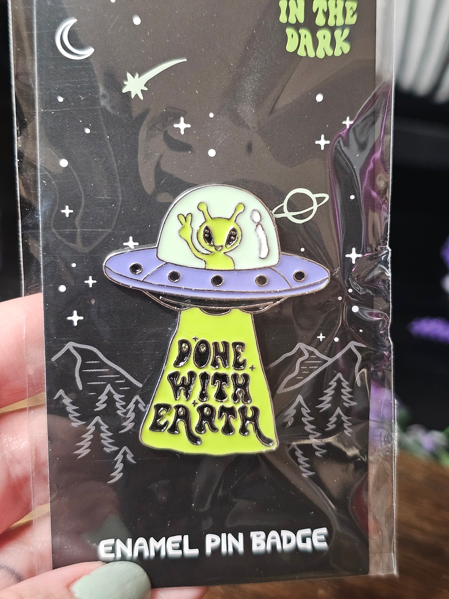 Done with Earth enamel pin badge