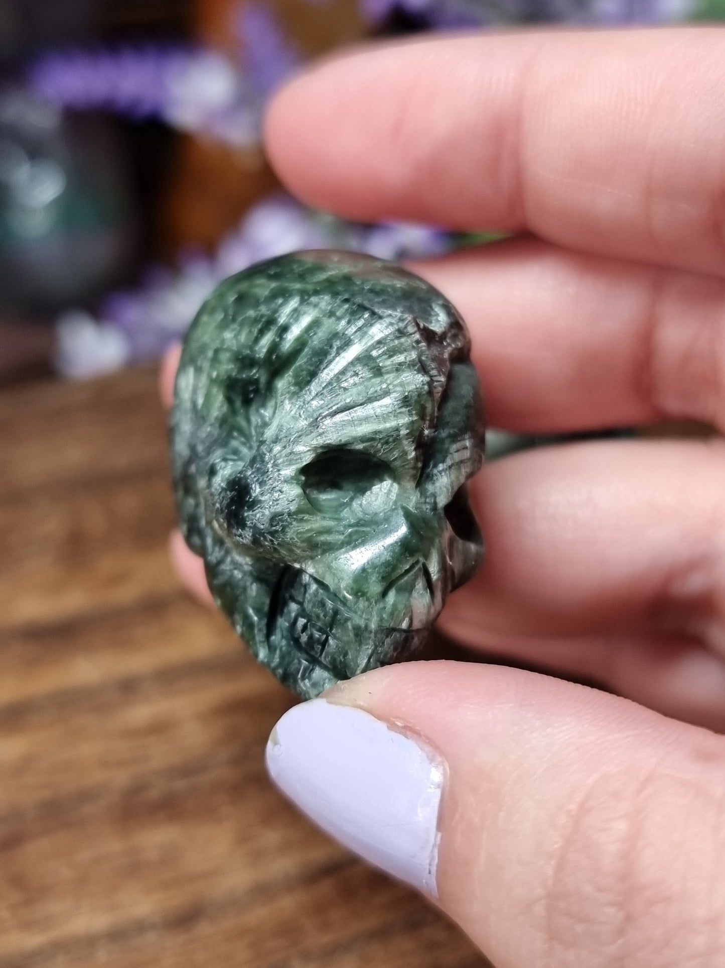 Seraphinite skulls