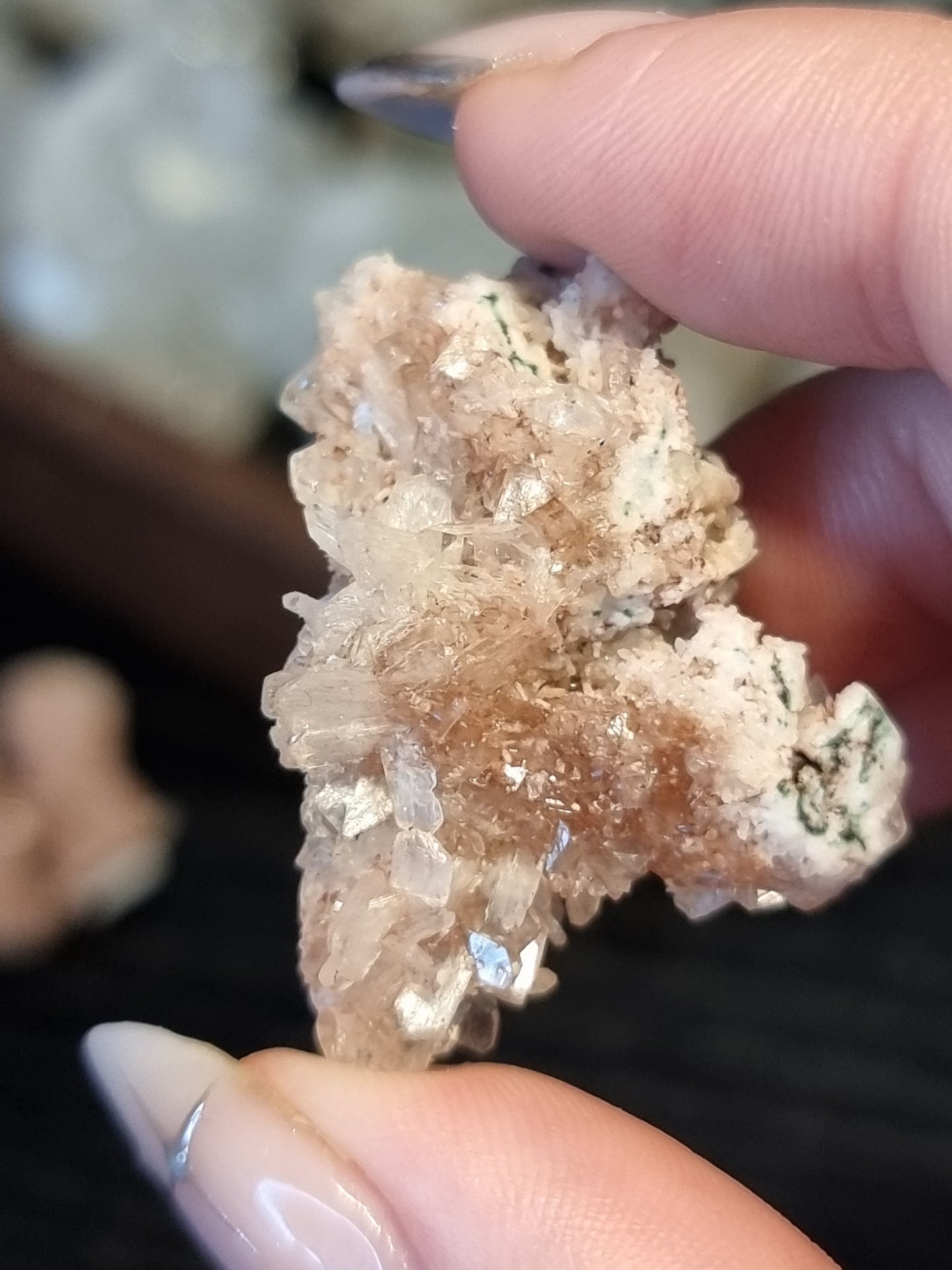Rare apophyllite with red chalcedony specimens
