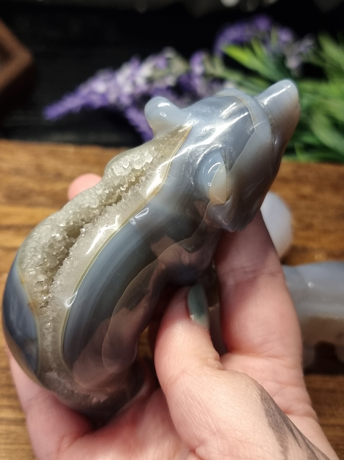 Druzy agate bears