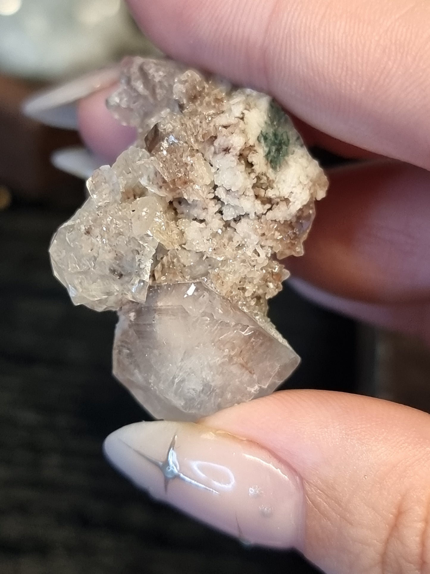 Rare apophyllite with red chalcedony specimens