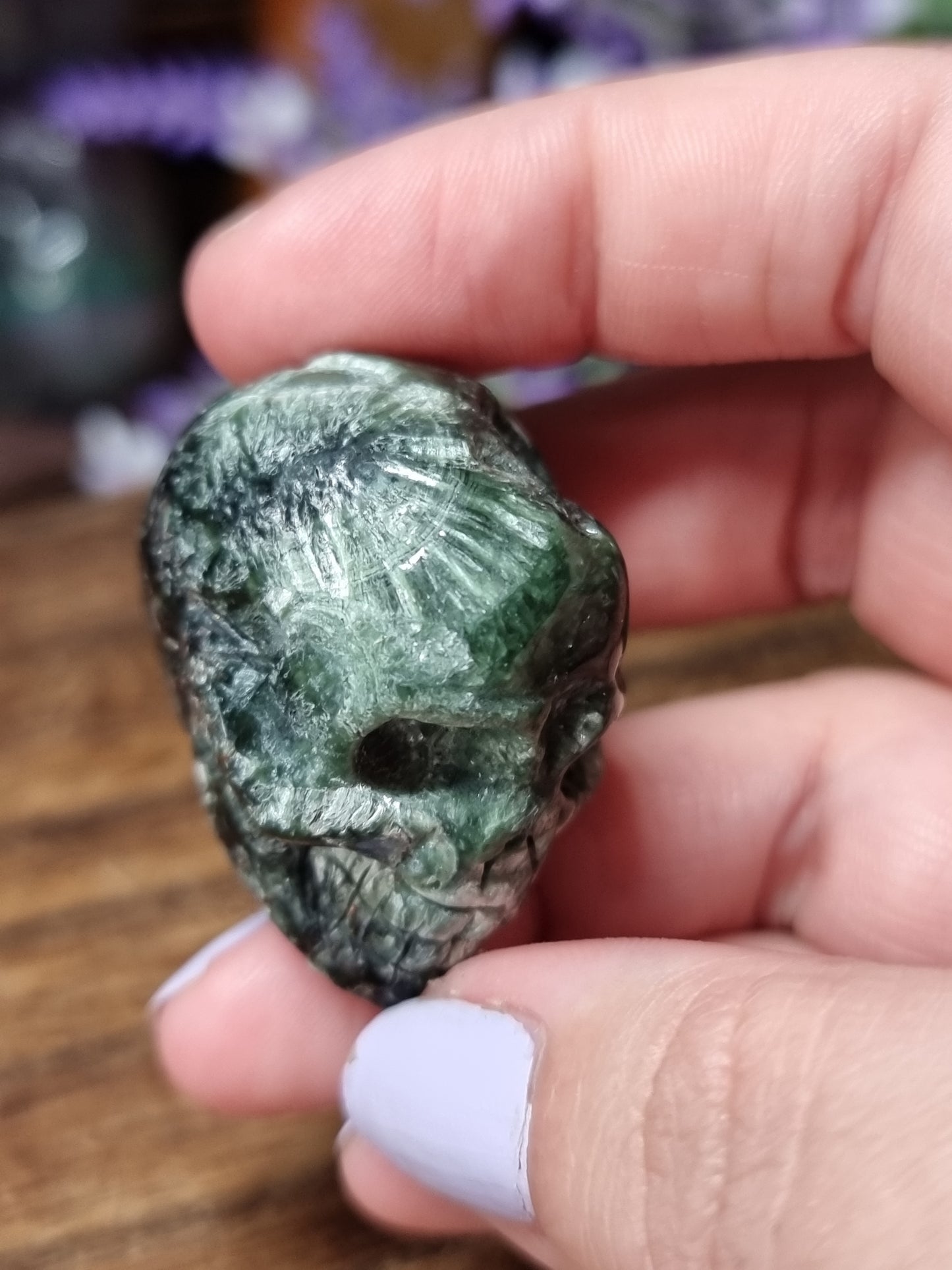 Seraphinite skulls