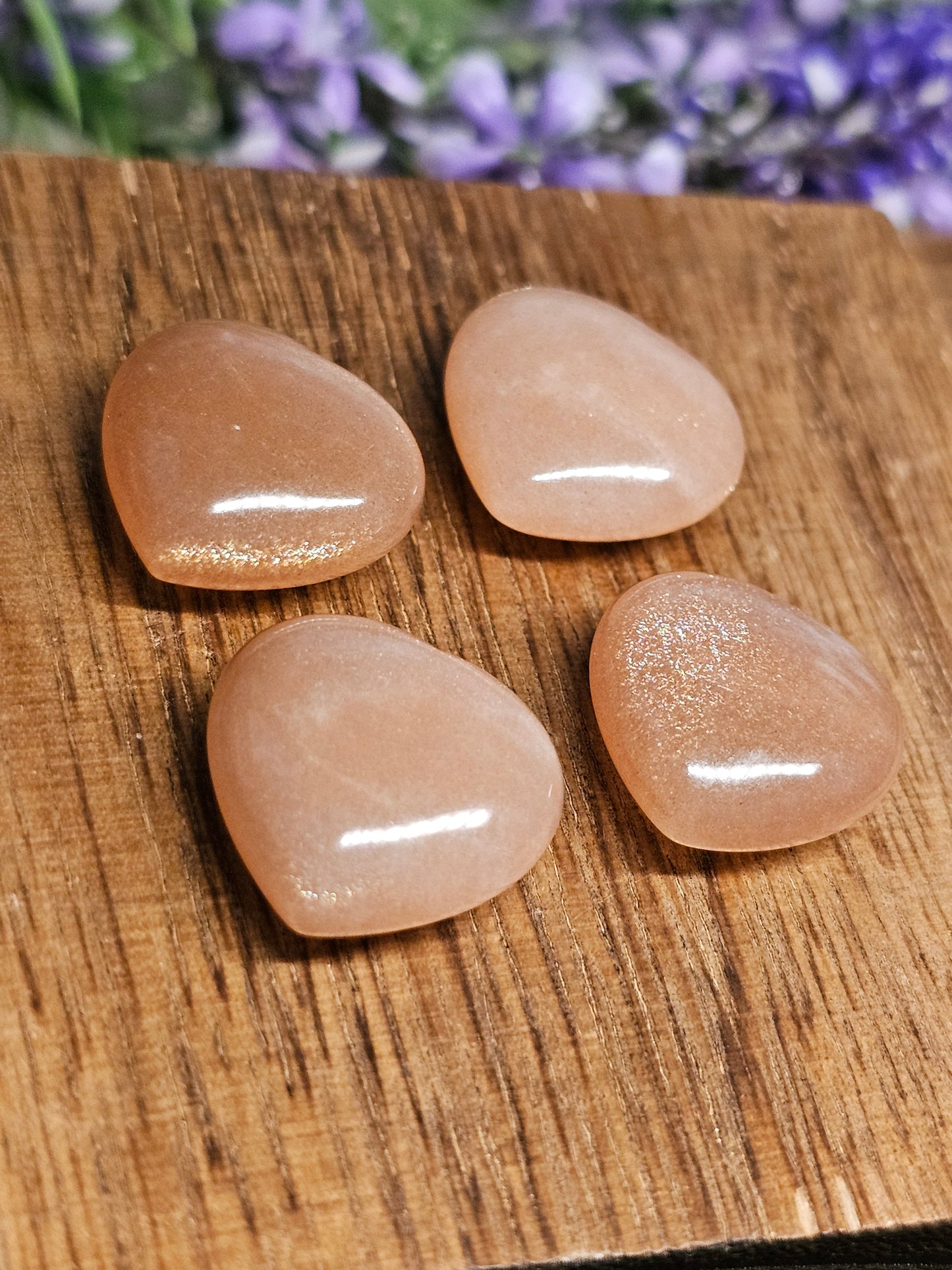 Mini Peach sunstone hearts