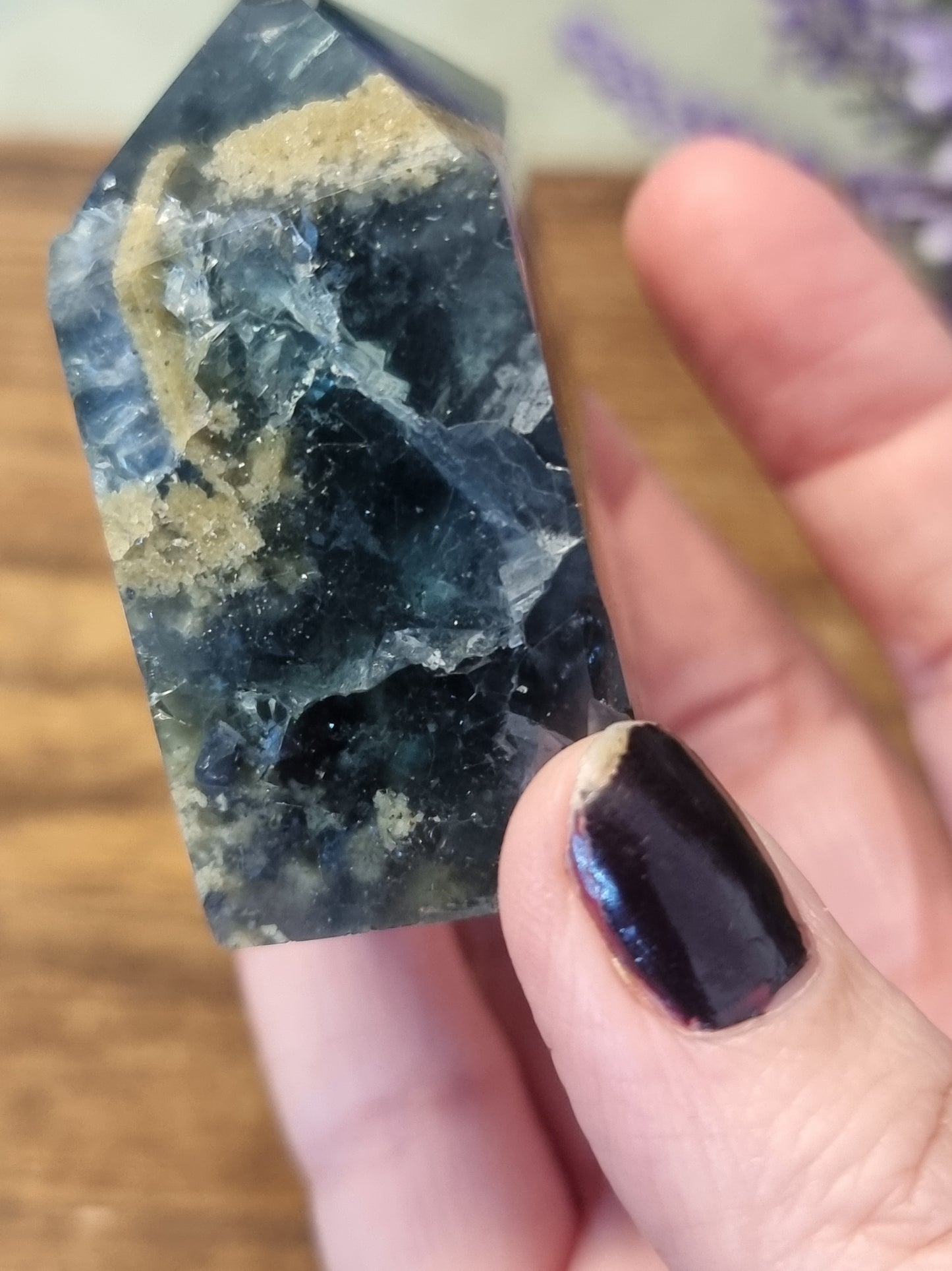 Fluorite with pyrite part raw tower