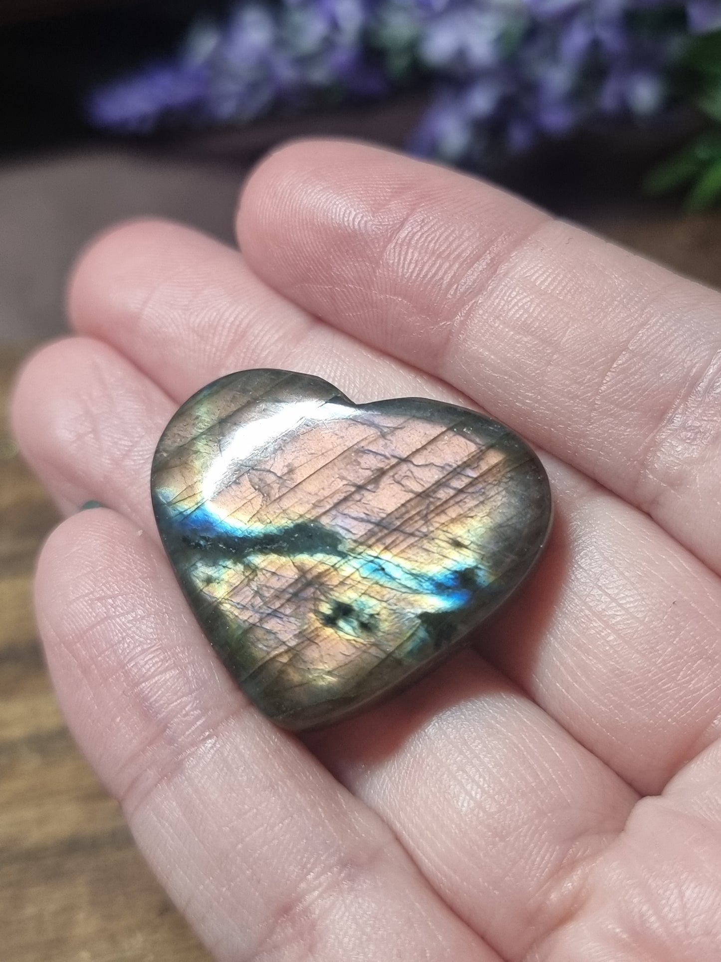 Labradorite hearts - high grade