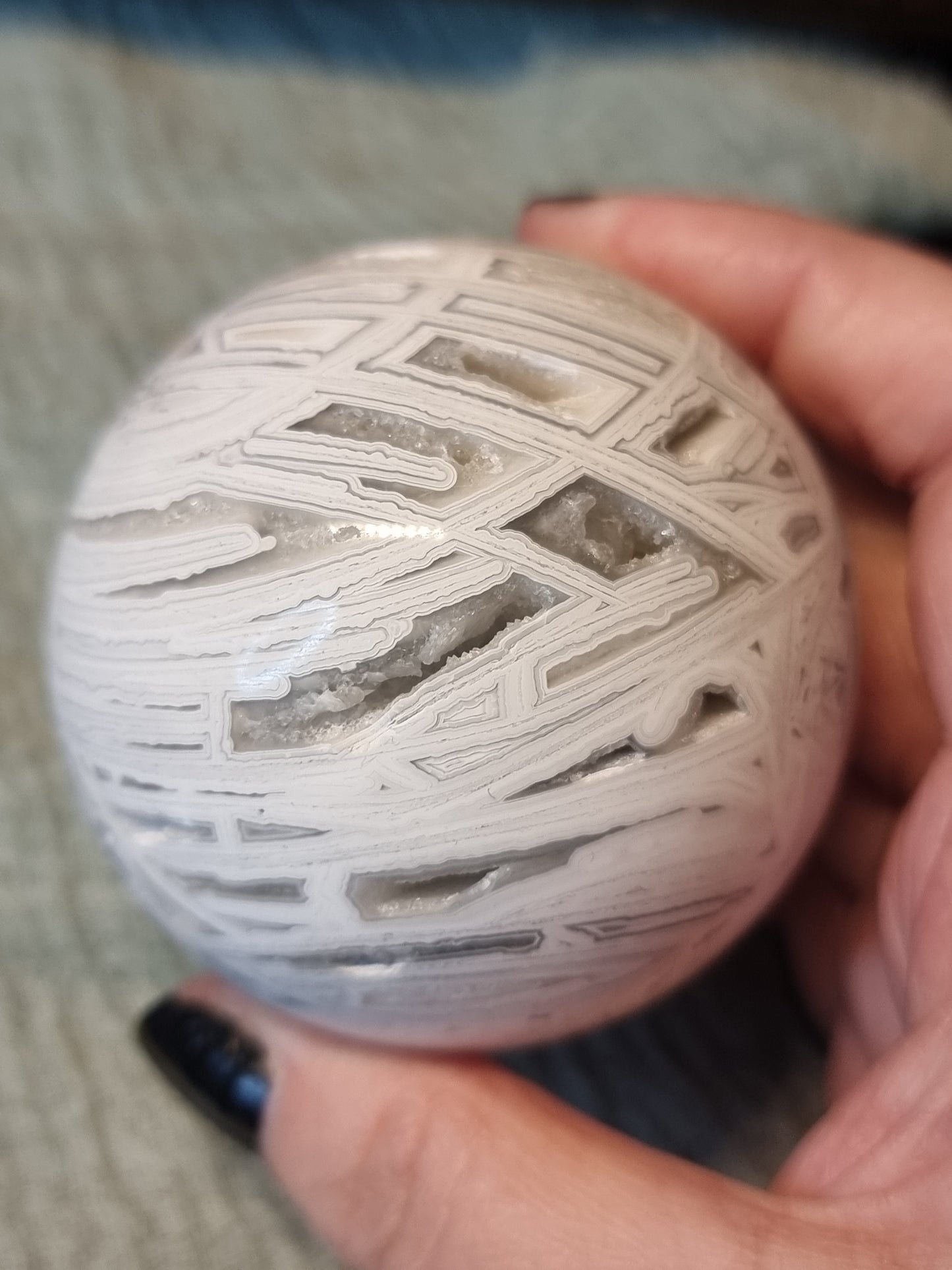 White Mexican agate spheres