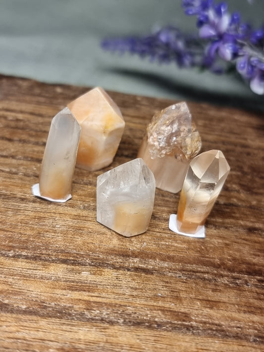 Amphibole quartz mini points