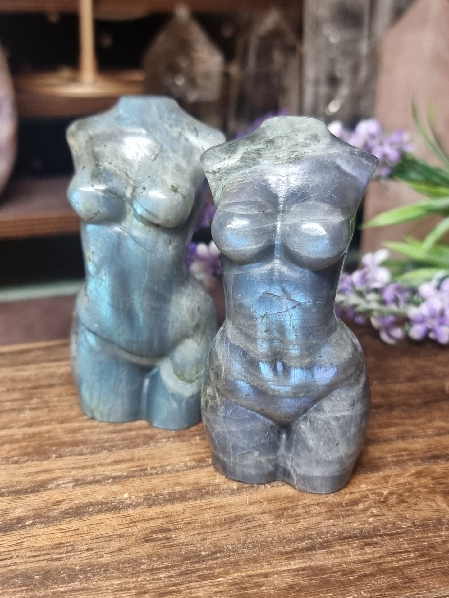 Labradorite body carvings