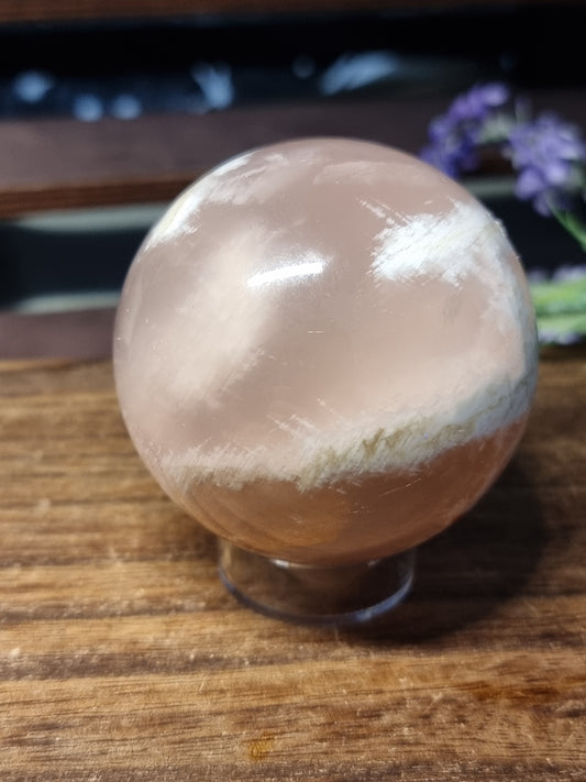 Winter rose garden quartz sphere - rare