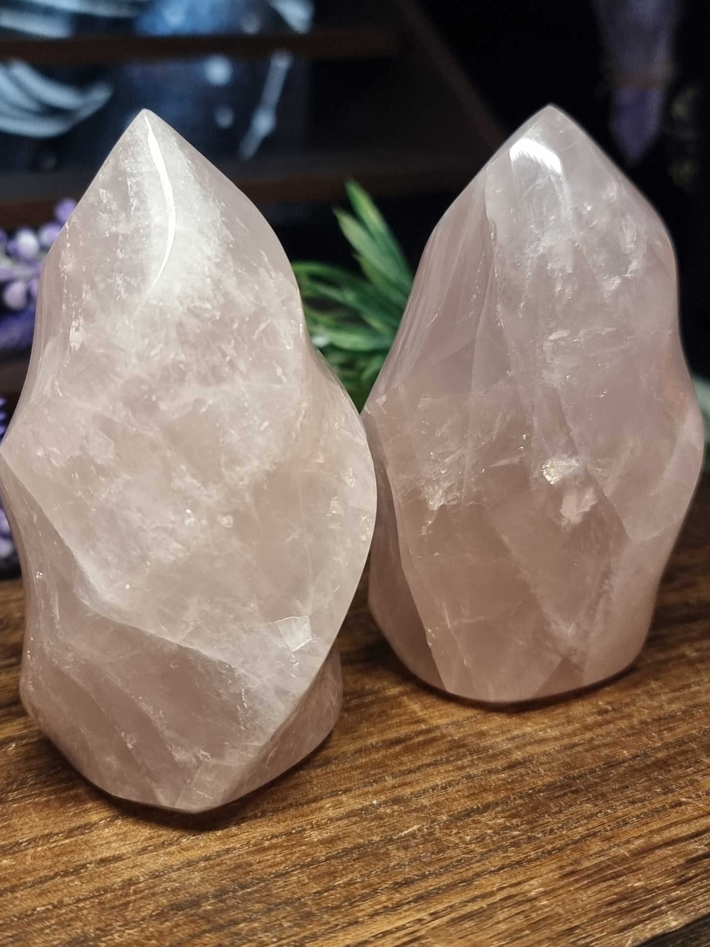 Rose quartz flames