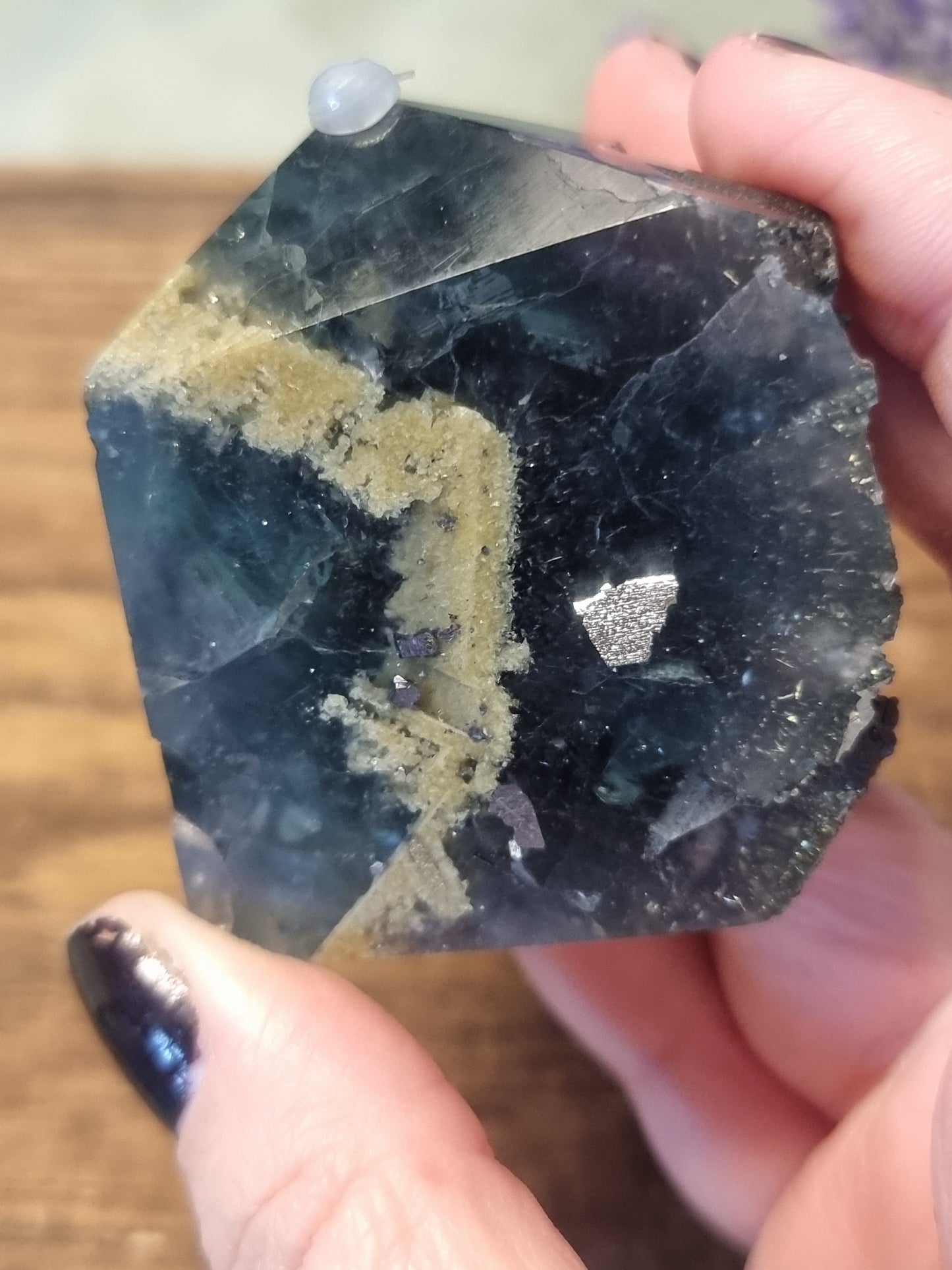 Fluorite with pyrite part raw tower