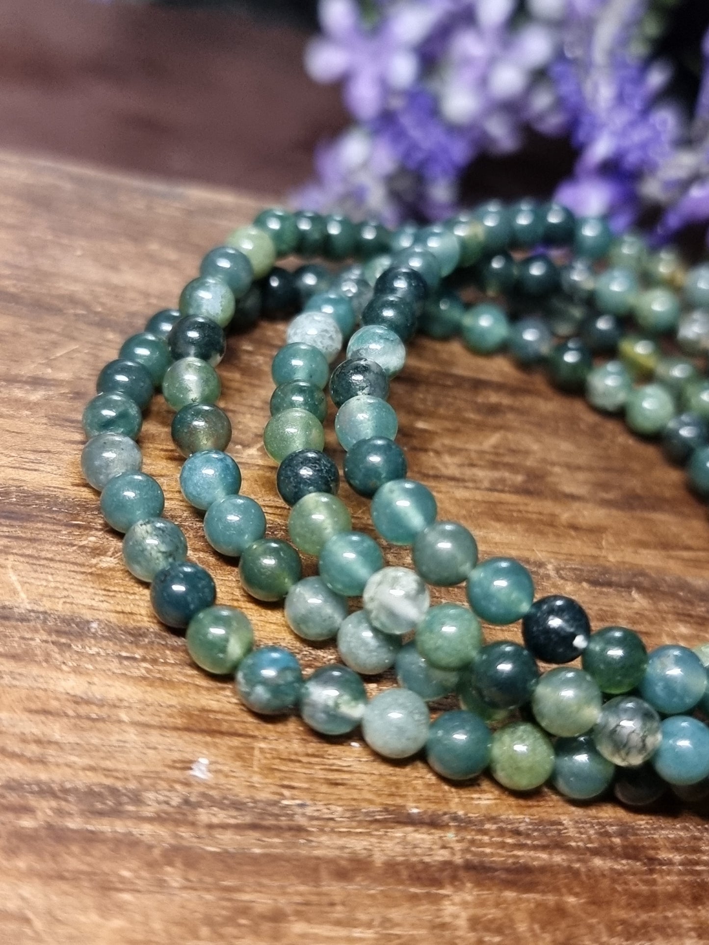 4mm moss agate bracelets