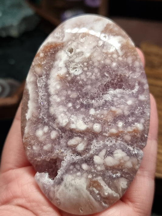 Pink amethyst palmstones