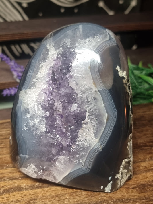 Amethyst agate druzy freeform