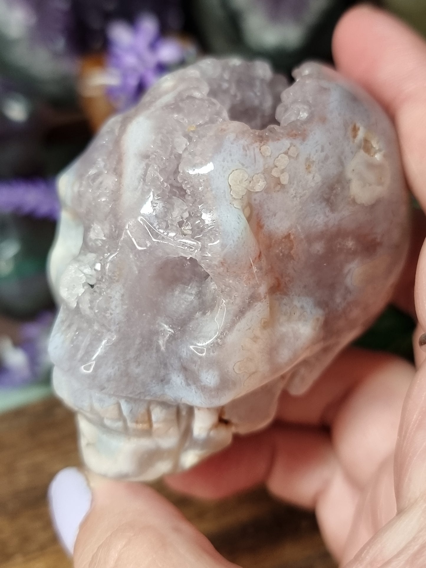 Pink amethyst skull