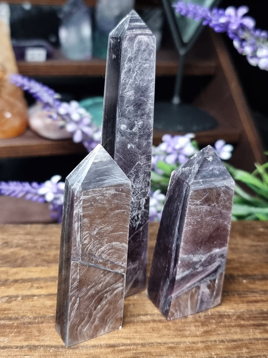Purple mica towers