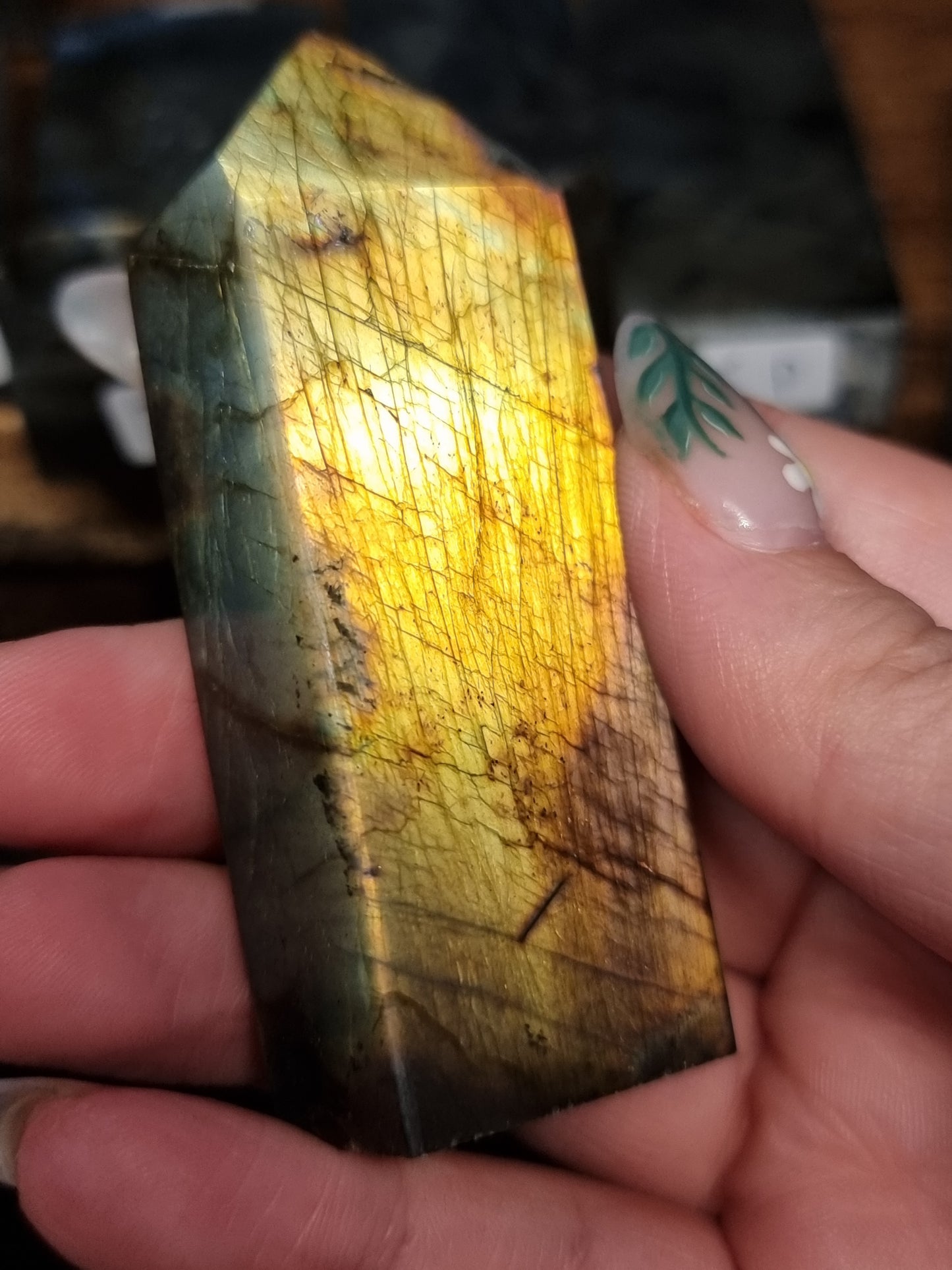 Spectralite towers (Finnish labradorite)